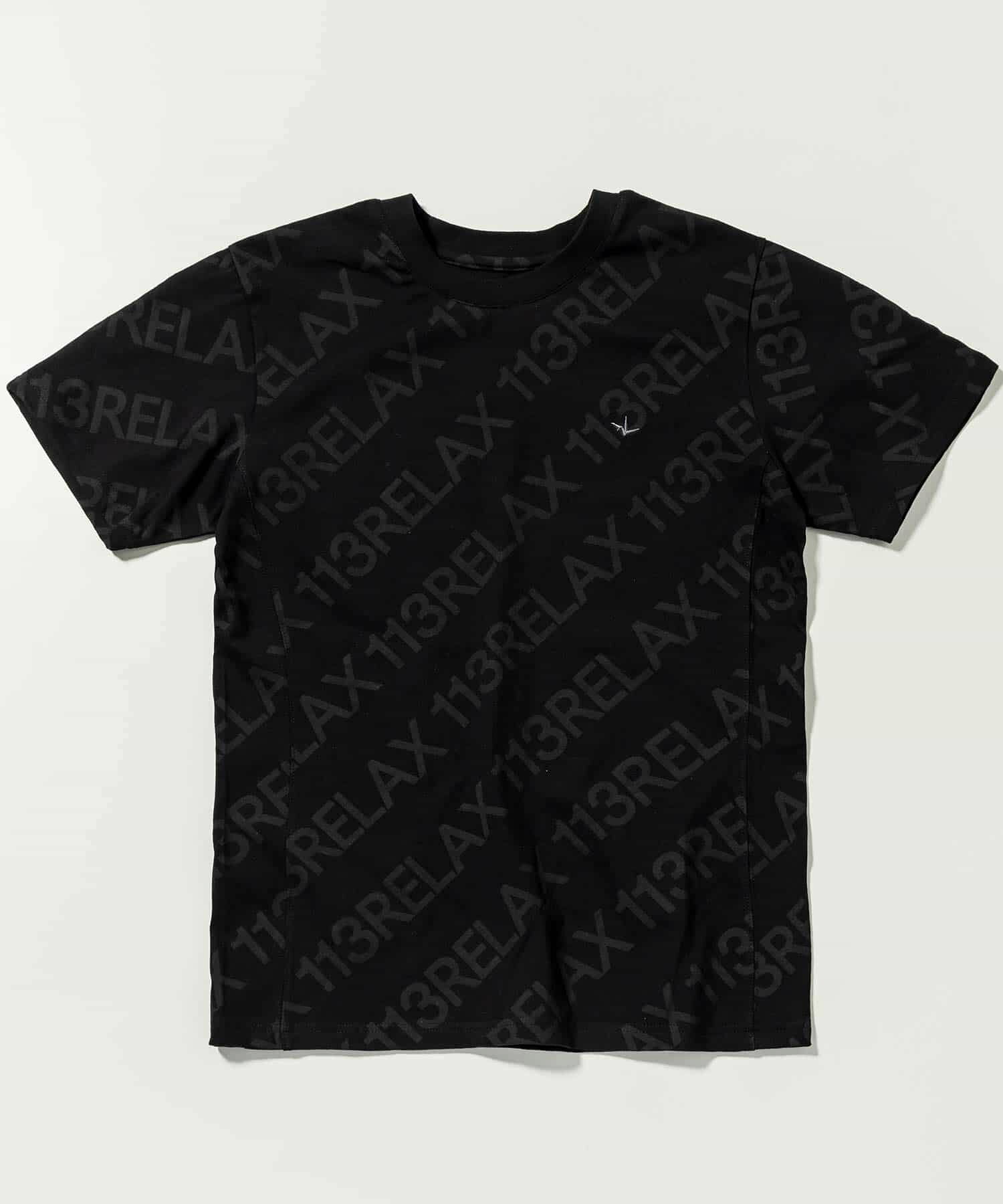 (M)1PIU1UGUALE3 RELAX/UST-23008 総柄ロゴ半袖Tシャツ